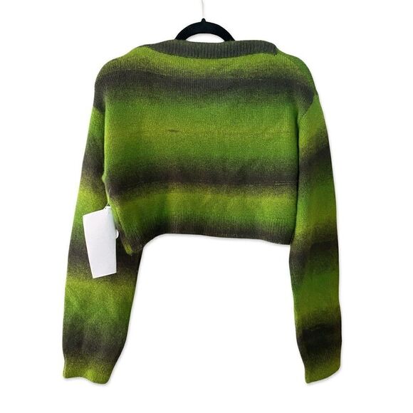 Re/Done Cropped Striped Knit Sweater Ombre Space Dye Wool Alpaca Sz S $395 NWT - Picture 6 of 10